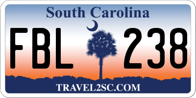 SC license plate FBL238