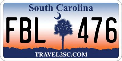SC license plate FBL476