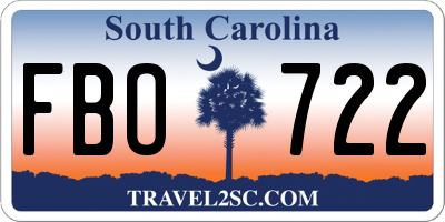 SC license plate FBO722