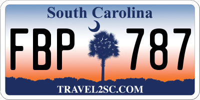 SC license plate FBP787
