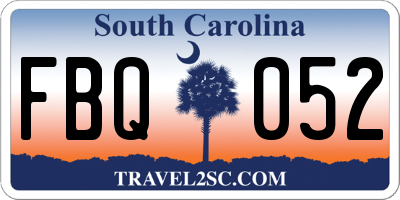 SC license plate FBQ052