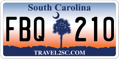 SC license plate FBQ210