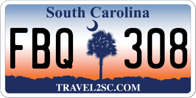 SC license plate FBQ308
