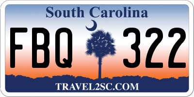 SC license plate FBQ322