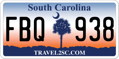 SC license plate FBQ938