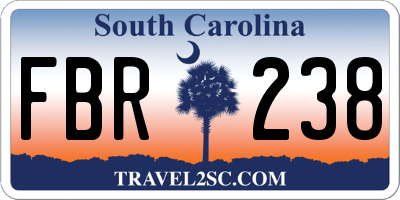 SC license plate FBR238