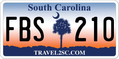 SC license plate FBS210