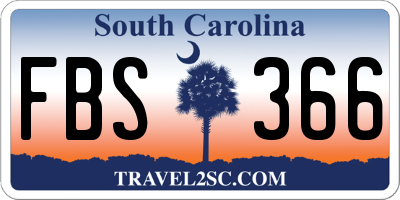SC license plate FBS366
