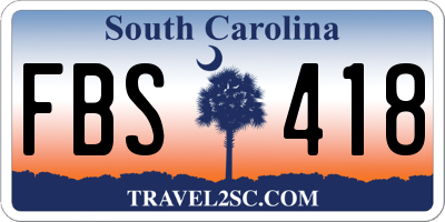SC license plate FBS418