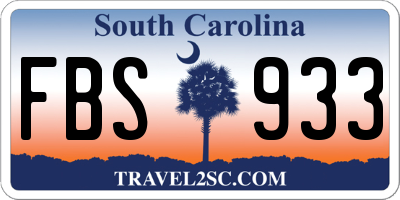 SC license plate FBS933