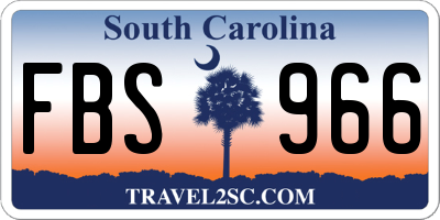 SC license plate FBS966