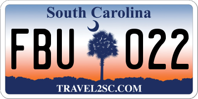 SC license plate FBU022
