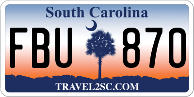 SC license plate FBU870