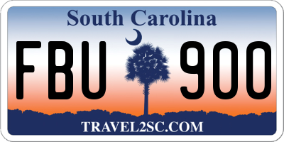 SC license plate FBU900