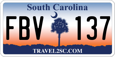 SC license plate FBV137