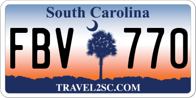 SC license plate FBV770