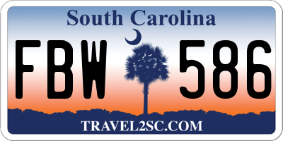 SC license plate FBW586