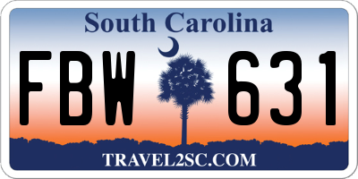 SC license plate FBW631