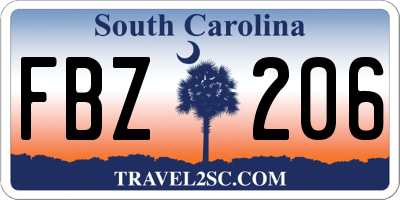 SC license plate FBZ206