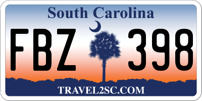 SC license plate FBZ398