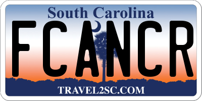 SC license plate FCANCR