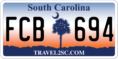 SC license plate FCB694