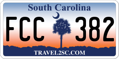 SC license plate FCC382