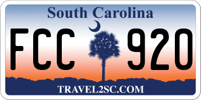 SC license plate FCC920