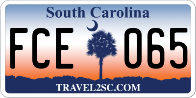 SC license plate FCE065