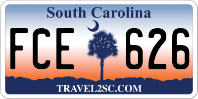 SC license plate FCE626