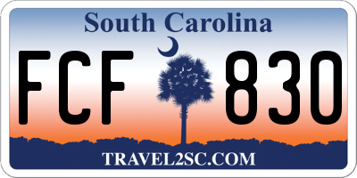 SC license plate FCF830