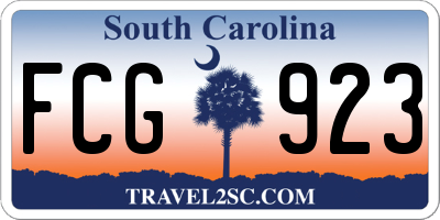 SC license plate FCG923