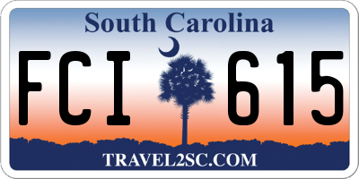 SC license plate FCI615