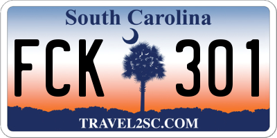 SC license plate FCK301