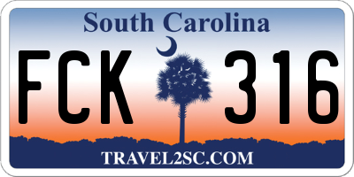 SC license plate FCK316