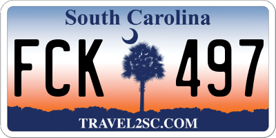 SC license plate FCK497