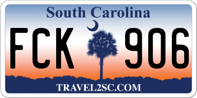 SC license plate FCK906