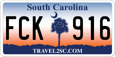 SC license plate FCK916