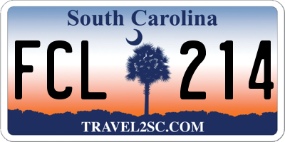 SC license plate FCL214