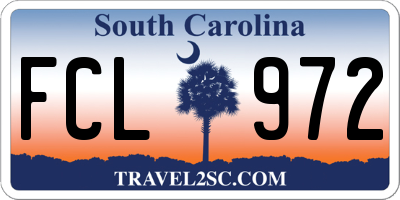 SC license plate FCL972