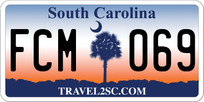 SC license plate FCM069