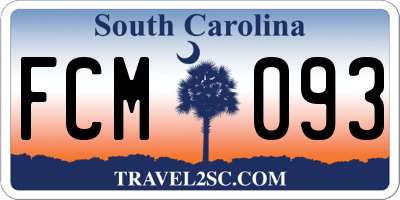 SC license plate FCM093