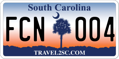 SC license plate FCN004