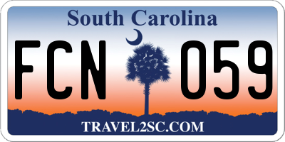 SC license plate FCN059