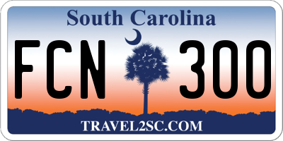 SC license plate FCN300