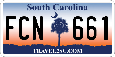 SC license plate FCN661