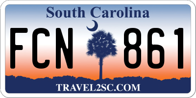 SC license plate FCN861