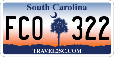 SC license plate FCO322
