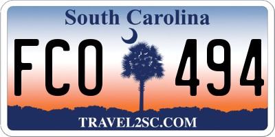 SC license plate FCO494