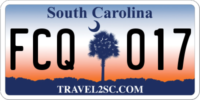 SC license plate FCQ017